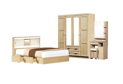 ชุดห้องนอน GATO 5/ 6 ฟุต // MODEL : GATO-SET ดีไซน์สวยหรู สไตล์ยุโรป ประกอบด้วย ( เตียง+ตู้เสื้อผ้า+โต๊ะแป้ง ) แข็งแรงทนทาน
