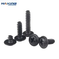 50/100pcs One Pack Screw PWB Round Head With Washer Self- tapping Screw Black Plated PWB Screw M2 M3