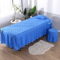 【cw】 1pcs Beauty Salon Bed Skirt Pillowcase Massage Table Bed Sheet Skin-Friendly Massage Sheet SPA Treatment Bed Full Cover 29 Color