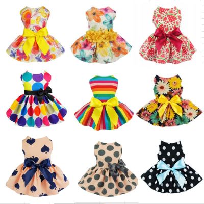 Pet Dress For Dogs Cats Cozy Summer Puppy Skirt Pet Dress Sundress Princess Party Small Dog Skirt Outfit Dog Clothes Dresses