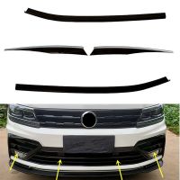 Car Glossy Black Front Center Grille Trim Front Center Grille Trim for VW Tiguan Rline 2017-2021