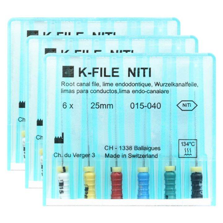 3Packs Dental K FILE NITIFLEX 21/25mm NiTi Flexible Root Canal K Files