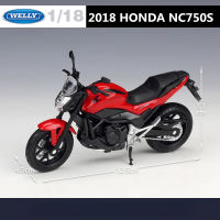 WELLY 1:18 2018 HONDA NC750S รถจักรยานยนต์รุ่นจำลองโลหะของเล่น Street Racing รถจักรยานยนต์รุ่น Collection เด็ก Gift