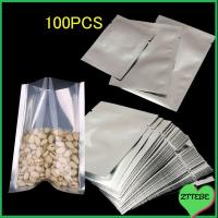 ZTTEBE 100PCS กันน้ำ เกรดอาหาร อุปกรณ์ครัว ถุงอลูมิเนียมฟอยล์ ถุงซีลความร้อน เครื่องซีลสูญญากาศ กระเป๋าเก็บของ