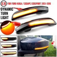 สะท้อนแสงกะพริบไฟ LED แบบไดนามิกสัญญาณไฟเลี้ยวสำหรับฟอร์ด Kuga Escape Ecosport 2013 2014 2015 2016 2017 2018