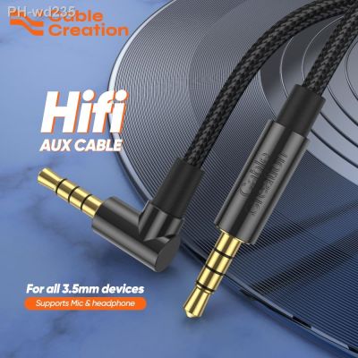 CableCreation 3.5mm Aux Cable TRRS Cable Right Angle Male to Male Audio Stereo Jack HiFi Cable For Speaker Samsung Car Headphone