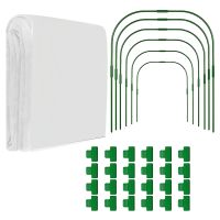 6Pcs Plant Covers Freeze Protection Garden Mesh Netting Kit 10Ft X 30Ft/ Garden Hoops / Greenhouse