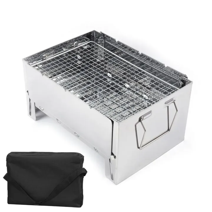 Wood Burning Camping Stove Portable Wood Stove Grill Stainless Steel