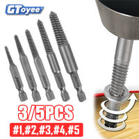 5pcs Hex Screw Extractors Tool Broken Damaged Screw Extractor Drill Bit Guide Set Broken Bolt Remover Easy Out Set Power Tool