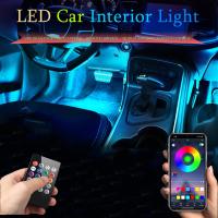 [ANYA Auto Parts] Led Car Foot Ambient Light พร้อม USB Neon Mood Lighting Backlight Music Control App RGB Auto Interior Decorative Atmosphere Light