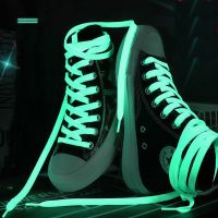 1 Pair Candy Color Luminous Shoelaces Flat Sneakers Canvas Shoe Laces Glow In The Dark Night Fluorescent Shoelace 100CM