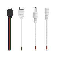 3pcs/lot Power Cord Wire Interface Connector DC 5.5mm Male Female Jack Flat 4-pin White Plug 5V 12V 24V Led Strip Electrical Connectors