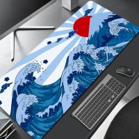 แผ่นรองเมาส์สีขาวญี่ปุ่น แผ่นรองเมาส์ Great Wave Gamer PC Desktop Carpet อุปกรณ์สำนักงาน แผ่นรองเมาส์ Anime Kawaii