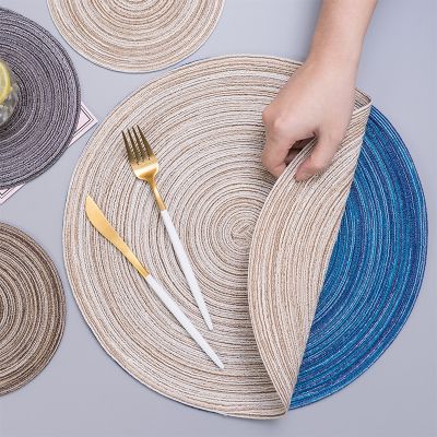 1pc Weave Non-slip Placemat Cotton Dining Table Mat Coffee Hot Pads Heat Resistant Placemat for Home Christmas Wedding Decor