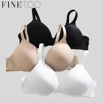 Finetoo simple breathable fashion solid color bra seamless light