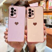 เคสโทรศัพท์เคลือบแบบคลาสสิกสำหรับ Samsung กาแลคซี S23 S22 S21มาก S20 A52 FE S22 A53บวก A54 A13 A14รักหัวใจฝาครอบโทรศัพท์ลายการ์ตูนน่ารักและกระเป๋าโทรศัพท์กันกระแทก