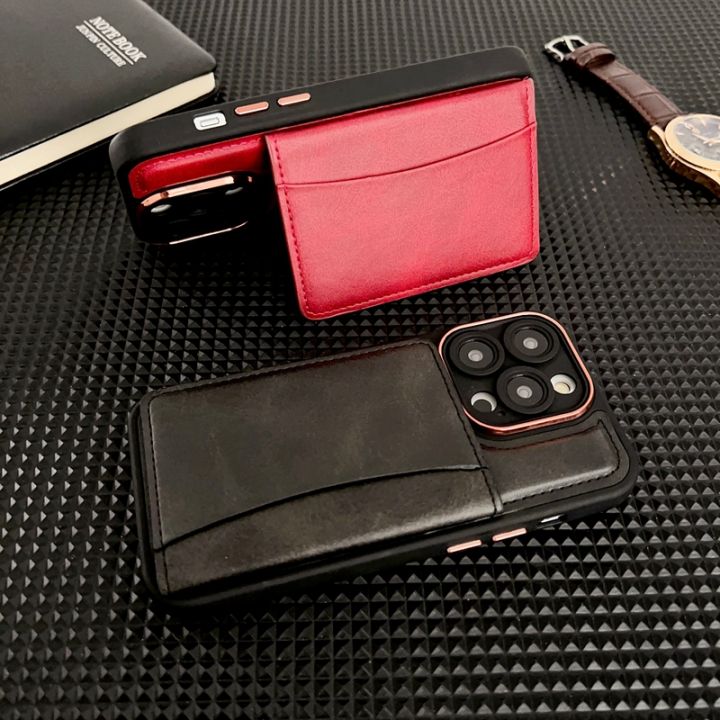 เคสโทรศัพท์หนังมีกระเป๋าเงินกระเป๋าใส่บัตร-hoce-สำหรับ-iphone-15-14-13-12-11-pro-max-15plus-เคสแม่เหล็กย้อนยุคกันกระแทก