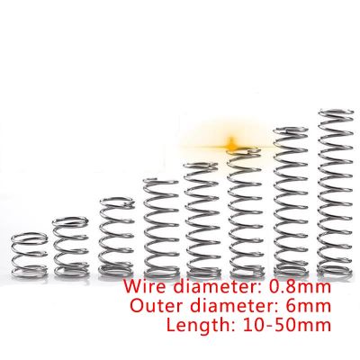 20pcs compression spring wire diameter 0.8mm outer diameter 6mm Stainless Steel Micro Small Compression spring length 10mm-50mm