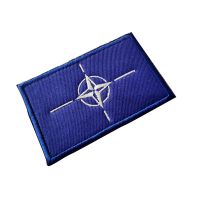 ♦ OTAN NATO Flag Patches Embroideried Velcros Patches for Clothes Military Tactical Embroidery Armband Backpack Badge