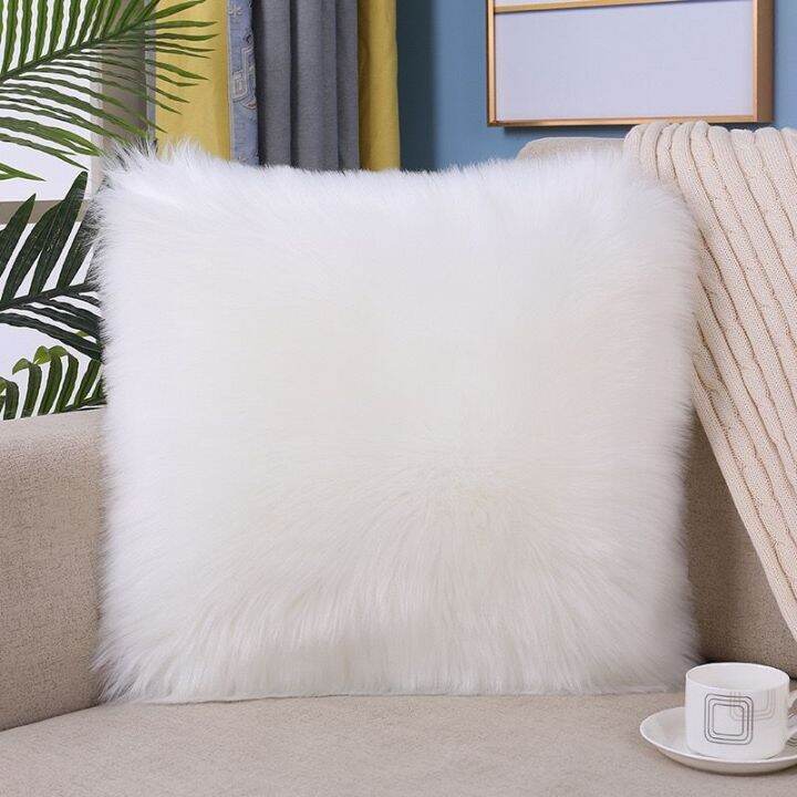 sales-nordic-ins-style-home-square-pillow-plush-net-red-pink-fur-imitation-wool-girl-sofa-cushion