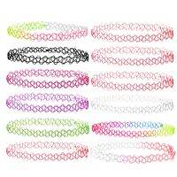 [MM75] 12ชิ้น/แพ็ค Rainbow Tattoo Rainbow Chokers สร้อยคอ Vintage Girls Stretch Gothic Charm Punk Elastic Collares ผู้หญิง39; S เครื่องประดับ