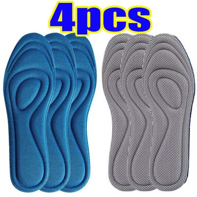 4pcs Memory Foam Orthopedic Insoles for Shoes Men Women Nano Antibacterial Deodorization Insole Sweat Absorption Running Cushion Shoes Accessories