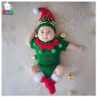 พร้อมส่ง!! ชุดคริสมาสต์ไหมพรมเขียว133 (Green Three Piece Suit Christmas) Baby Fancy By Tritonshop