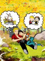 Calvin and Hobbes grown up by boomcow on DeviantArt  flannel blanket