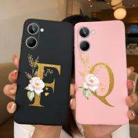 เคสสำหรับ OPPO Realme 10 4G แฟชั่นหรูหราตัวอักษรดอกไม้ฝาครอบด้านหลังเนื้อนิ่ม TPU ซิลิโคนสำหรับ OPPO Realme 10 Bumper Coque สำหรับ OPPO Realme 10 Funda เคส Capa