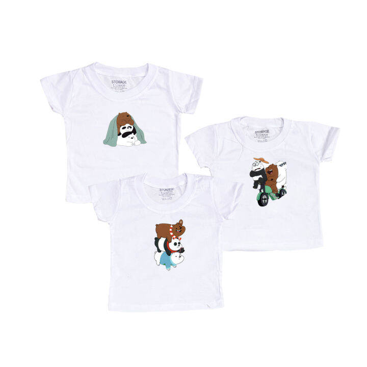 BAMBINI New Born Baby Tshirt 3 pcs set "We Bare Bears" for 012 Months