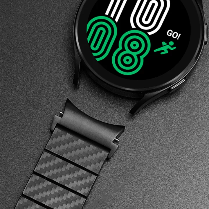 No Gaps Band for Samsung Galaxy Watch 4 Strap 44mm 40mm Carbon Fiber