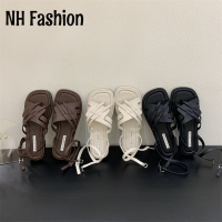 NH Fashion ้องเท้าผูหญิง รองเท้าแตะลิ่ม รองเท้าแตะเสริมส้นผู้หญิง เหมาะสม เฉพาะ สบาย ทันสมัย FDL23A0EF9 42Z231021