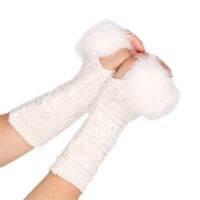 Plush Cuff ถุงมือฤดูหนาว Warm Cycling Mittens Half Finger Touchscreen สีทึบ Mittens สำหรับผู้หญิงผู้ชายฤดูหนาว Supplies