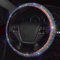 37-39cm Bling Red Diamond Car Steering Wheel Cover For Girls Women Universal Pink Interior Decorations Accessories For Golf 7 6