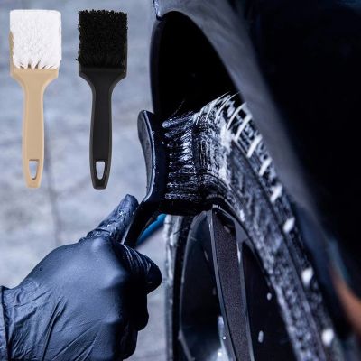 1 Pcs Car Tire Rim Brush Wheel Hub Cleaning Brushes Car Wheels Detailing Cleaning Accessories Black White Tire Car Washing Tool