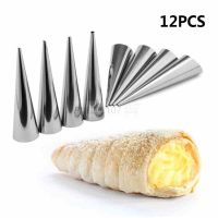 【hot】 12pcs Conical Tube Mold Bread Moulds Molds Croissants Cone Horn Roll Pastry