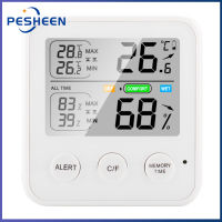 [1-3 วันมาถึง] Portable Indoor Hygrometer Thermometer HD หน้าจอ LCD °C/°F Switchable All-Time/24ชั่วโมงสูงสุดขั้นต่ำอุณหภูมิความชื้น เครื่องวัดอุณหภูมิความชื้นในอาคาร