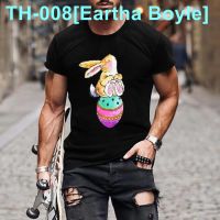 ◙☞ Eartha Boyle Europe and the United States 2023 new men round collar short sleeve summer 3 d printing T-shirt Easter theme song loose t-shirts