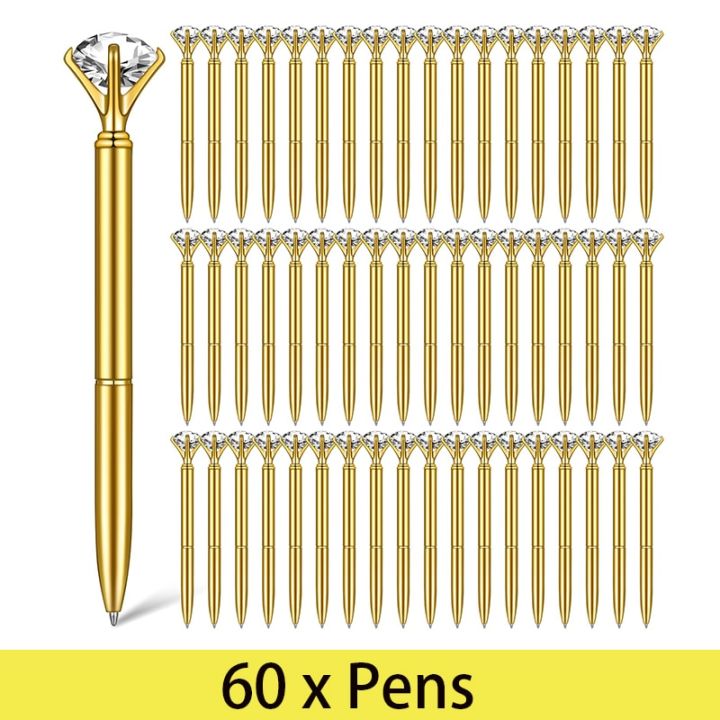 60pcs-diamond-gold-pens-gold-fancy-pens-for-women-pen-with-diamond-on-top-office-decor-for-women-metal-ballpoint-diamond-pens-pens