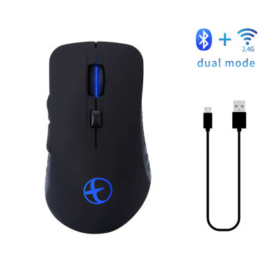 2.4G Wireless Mouse Computer 2 in 1 Bluetooth Gaming Mouse Backlit Dual Mode 1600dpi Rechargeable Wireless Mice For Pc Laptop