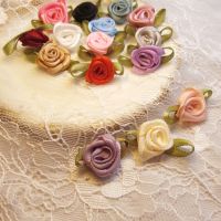 ☇❃ 20Pcs Mini Rose Flowers Heads Patch Make Satin Appliques Handmade DIY Sewing Crafts for Clothes Wedding Decoration Accessories