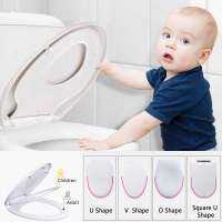 O U V Shape Child Toilet Seat With Child Potty Training Cover PP Material Double Seats Safe Convenient For Children