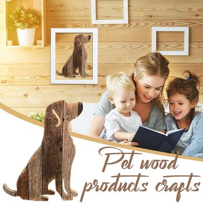 Family Pet Crafts Wall Decoration Wood Splicing Dog Sculpture Ornaments for Home Wall Decor