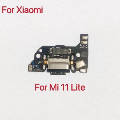ชาร์จพอร์ตดั้งเดิมเหมาะสำหรับ Xiaomi Mi 11ไลท์4G 5G ชิ้นส่วนอะไหล่แผ่นตัวเชื่อมต่อแบบแท่นยืดหยุ่น PCB บอร์ดซ่อมโทรศัพท์มือถือ USB