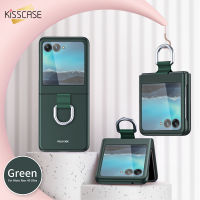 KISSCASE เคสโทรศัพท์เคลือบบางเฉียบหรูหราพร้อมที่ใส่แหวนใส่นิ้วสำหรับ Motorola Razr 40เคสเคสพีซีแบบหนาพิเศษ Moto Razr 40ฝาครอบกันกระแทกแบบพิเศษ