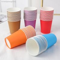 ✓☋✾ 10PCS Solid Color Tableware Paper Cup For Kids Baby Boy Girl Birthday Party Disposable Paper Cup Cake Plate Decor party supplies