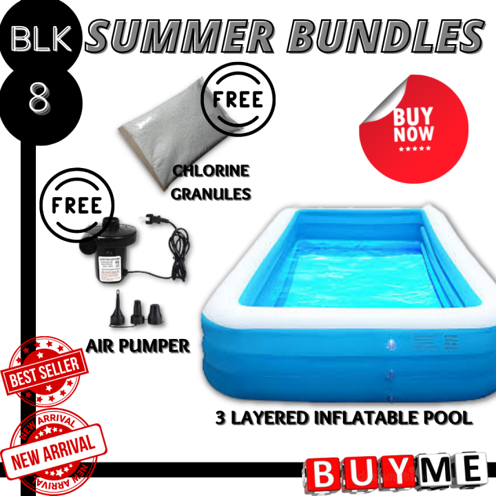 VERY AFFORDABLE BUNDLE Inflatable Swimming Pool with Electric Pump