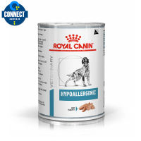 Royal Canin Hypoallergenic-Can อาหารสุนัขประกอบการรักษา และทดสอบภาวะภูมิแพ้อาหาร ชนิดเปียก ขนาด 410 กรัม จำนวน 1 กระป๋อง.