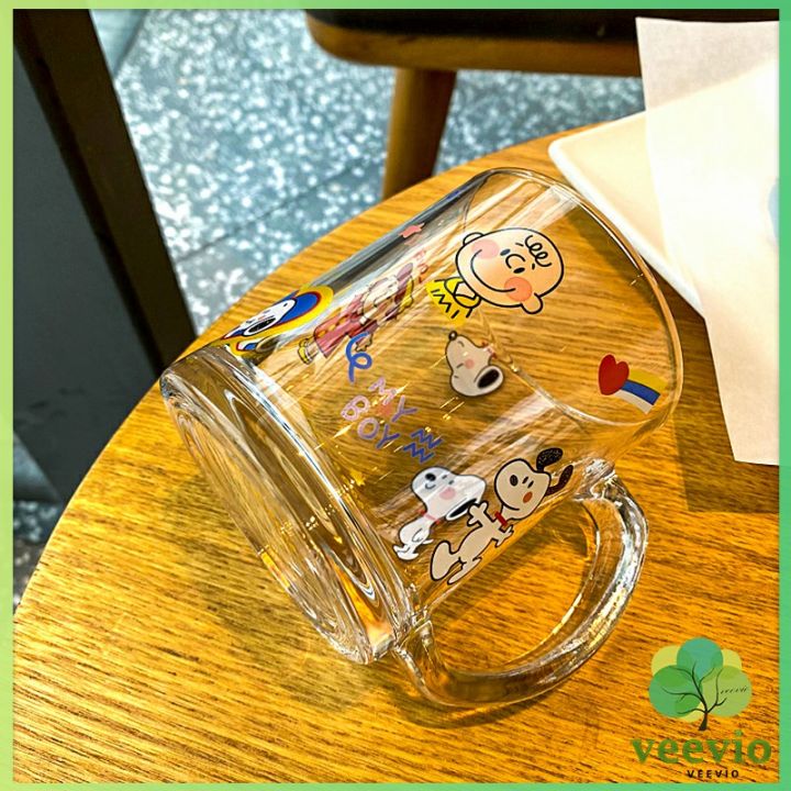 veevio-ชามแก้ว-และ-ถ้วยน้ำมีหูจับ-ลายการ์ตูนน่ารักๆ-tableware