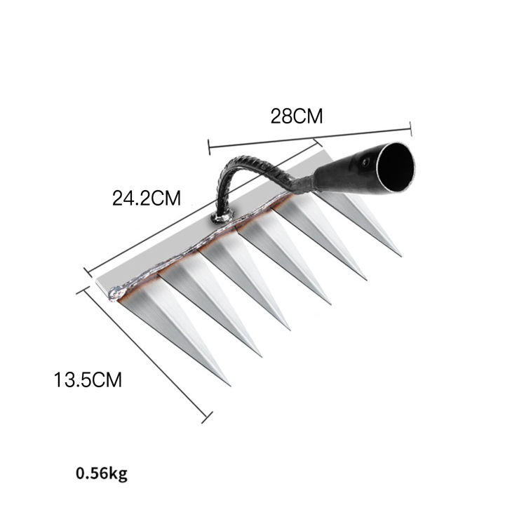 hji-คราดโลหะแบบทำงานหนัก-tines-คมใช้งานง่ายคราดสำหรับอุปกรณ์การทำสวน
